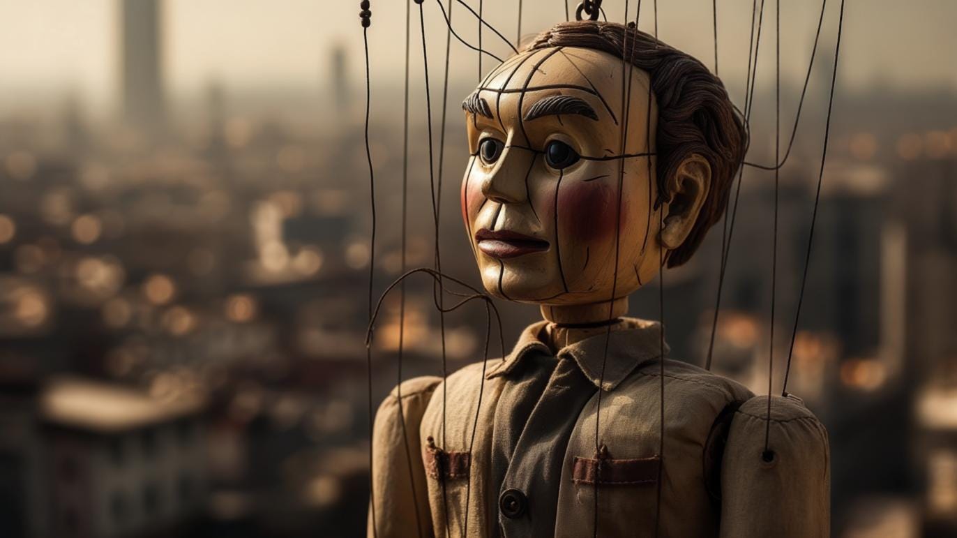 Colección Arte Digital Surrealista – 55 Imágenes de Marionetas y Poder - UnhigoArt™ Shop Mi tienda