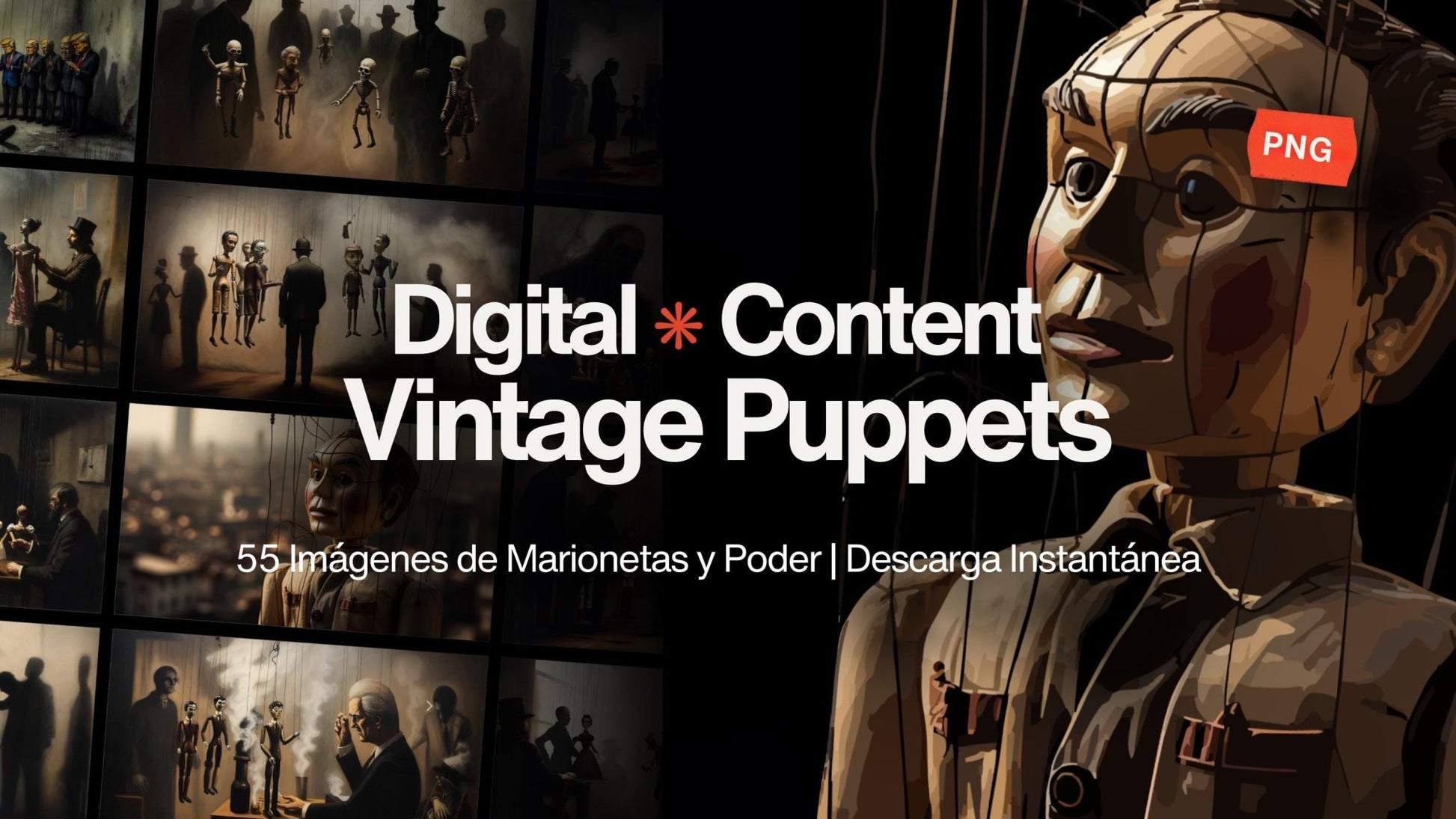 Colección Arte Digital Surrealista – 55 Imágenes de Marionetas y Poder - UnhigoArt™ Shop Mi tienda