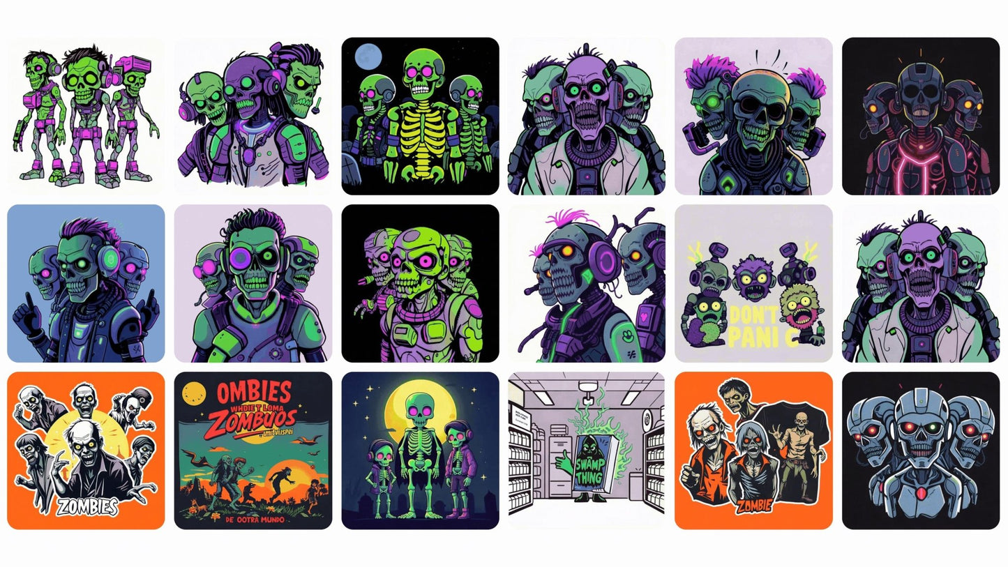 CYBER - ZOMBIE APOCALYPSE - Digital Pack Gifs & Stickers for Halloween - UnhigoArt™ Shop Mi tienda