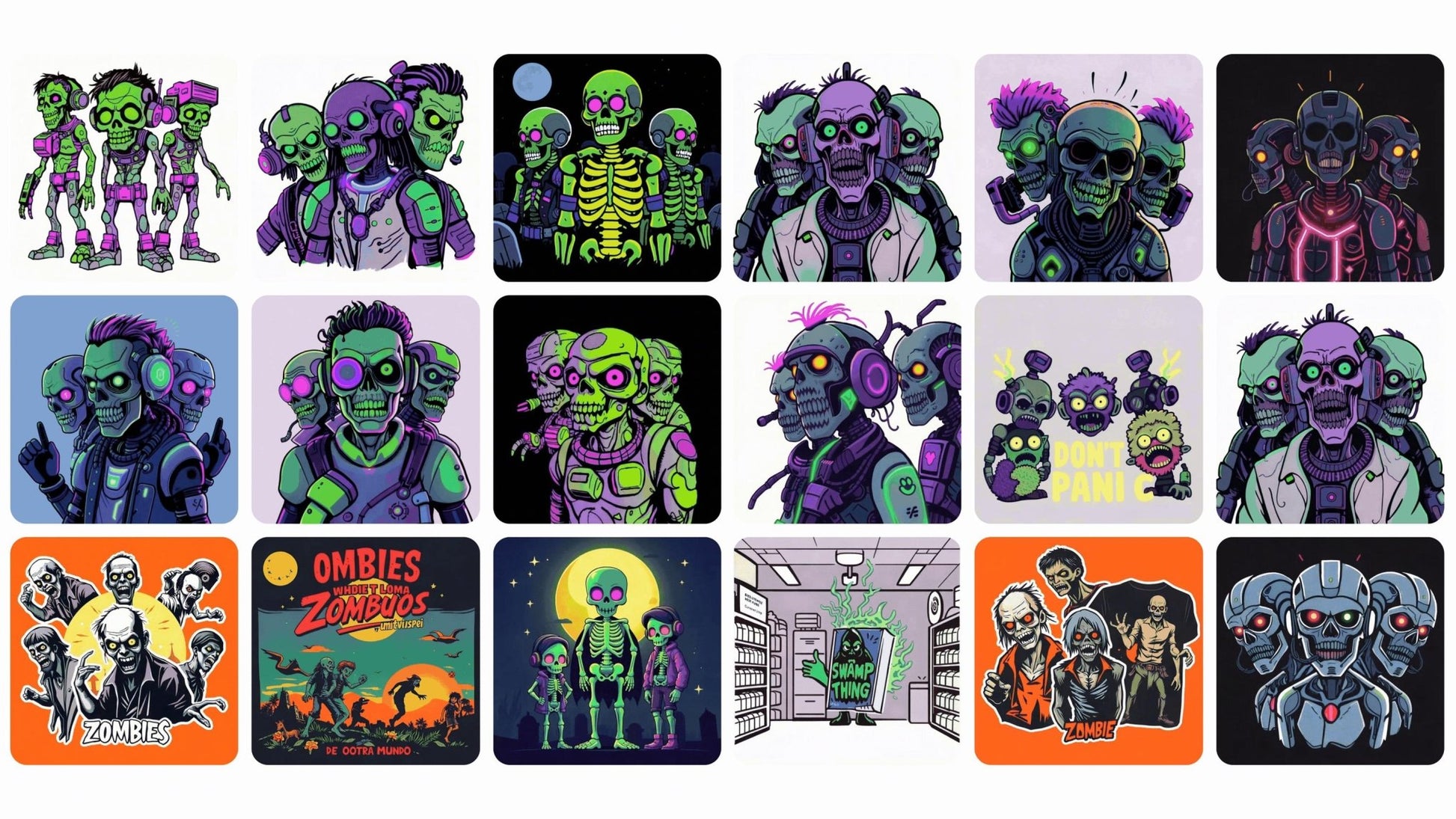 CYBER - ZOMBIE APOCALYPSE - Digital Pack Gifs & Stickers for Halloween - UnhigoArt™ Shop Mi tienda
