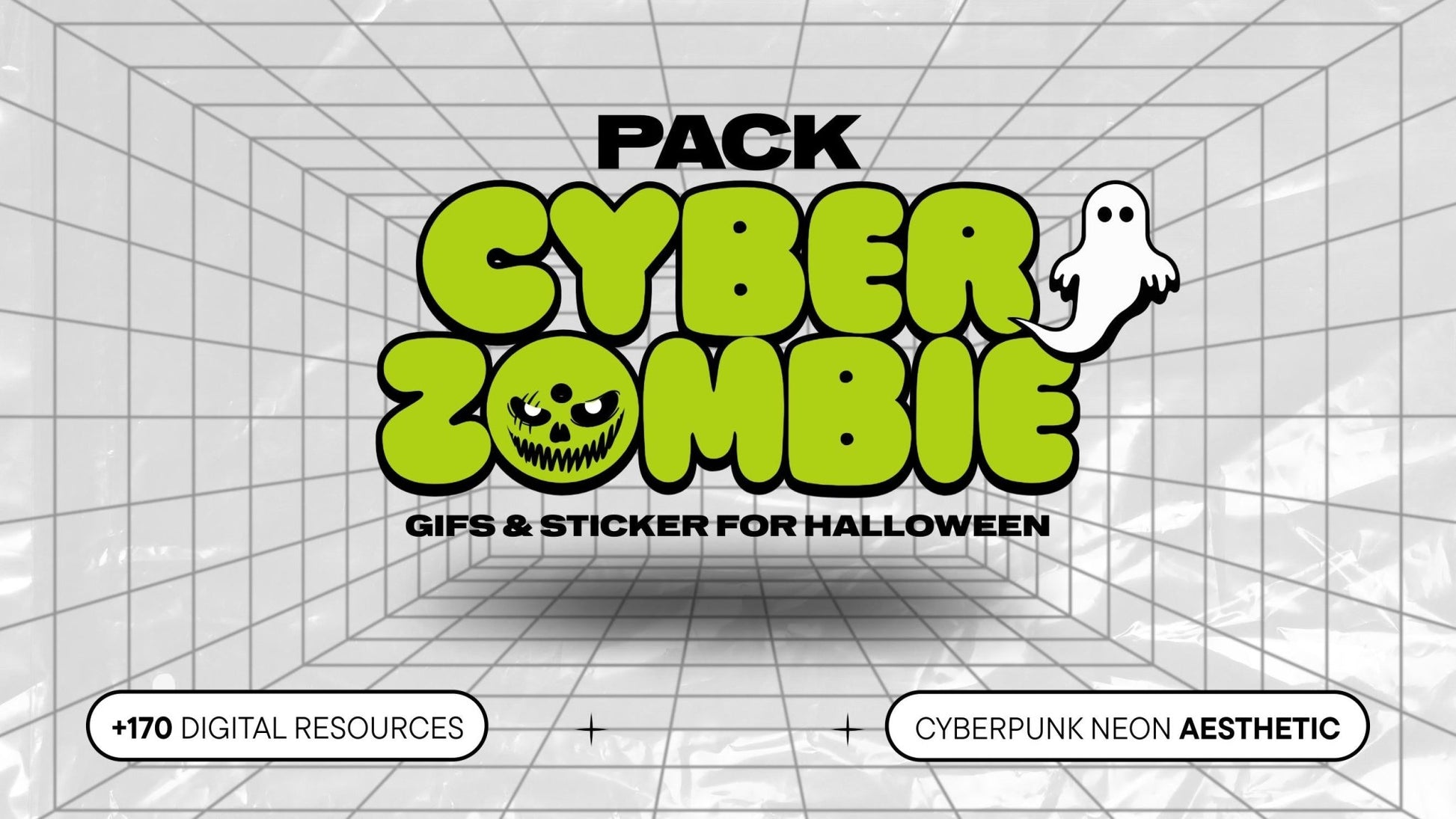CYBER - ZOMBIE APOCALYPSE - Digital Pack Gifs & Stickers for Halloween - UnhigoArt™ Shop Mi tienda
