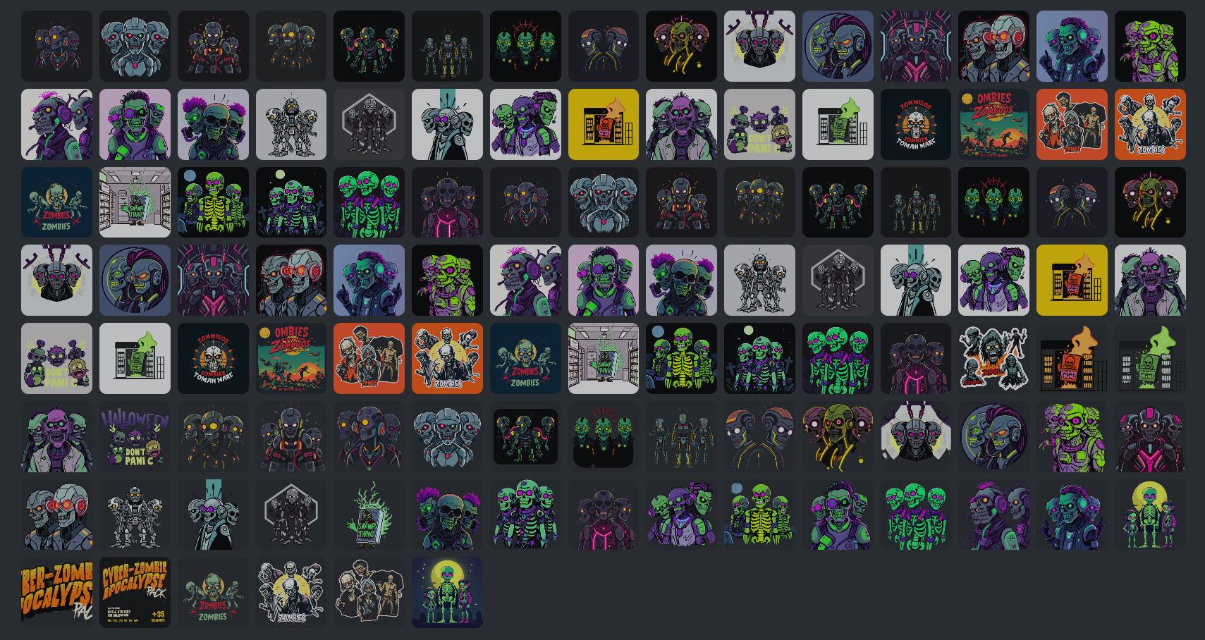CYBER - ZOMBIE APOCALYPSE - Digital Pack Gifs & Stickers for Halloween - UnhigoArt™ Shop Mi tienda