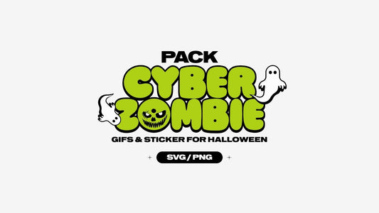 CYBER - ZOMBIE APOCALYPSE - Digital Pack Gifs & Stickers for Halloween - UnhigoArt™ Shop Mi tienda