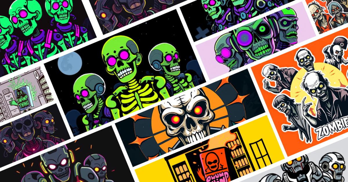 CYBER - ZOMBIE APOCALYPSE - Digital Pack Gifs & Stickers for Halloween - UnhigoArt™ Shop Mi tienda