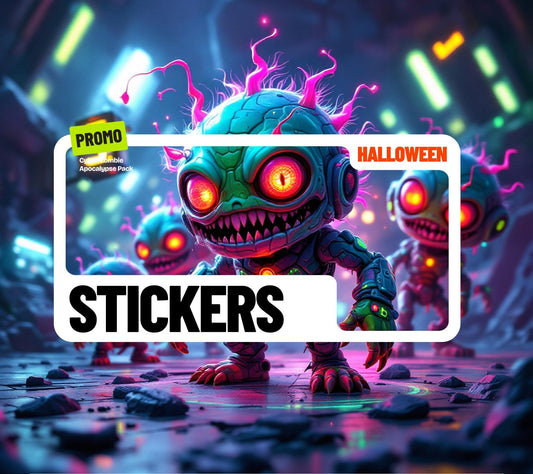 Cyber - Zombie Apocalypse Pack | 321+ Recursos de Halloween | Stickers, GIFs, Ilustraciones y Títulos - UnhigoArt™ Shop Mi tienda