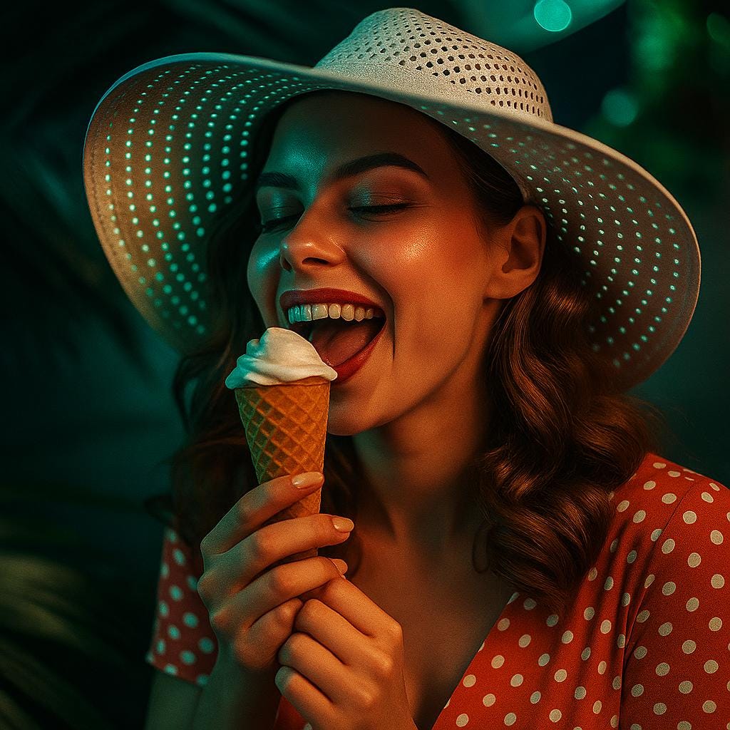 Prompt AI Estilo Retro Cinemático con Neón | Set de Prompts | Arte Estético para Midjourney y DALL·E - UnhigoArt™ Shop Mi tienda