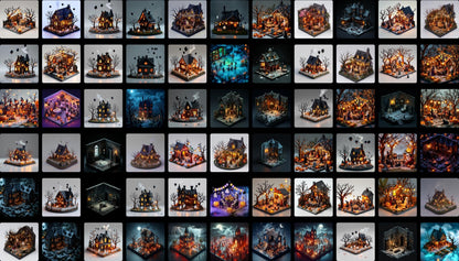 100+ Assets Digitales 4K para Halloween | Casas Encantadas Isométricas | Neon Teal Goth Lofi | Fondos de Pantalla, Arte, Videos - UnhigoArt™ Shop Mi tienda