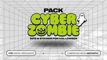CYBER - ZOMBIE APOCALYPSE - Digital Pack Gifs & Stickers for Halloween - UnhigoArt™ Shop Mi tienda