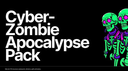 Cyber - Zombie Apocalypse Pack | 321+ Recursos de Halloween | Stickers, GIFs, Ilustraciones y Títulos - UnhigoArt™ Shop Mi tienda