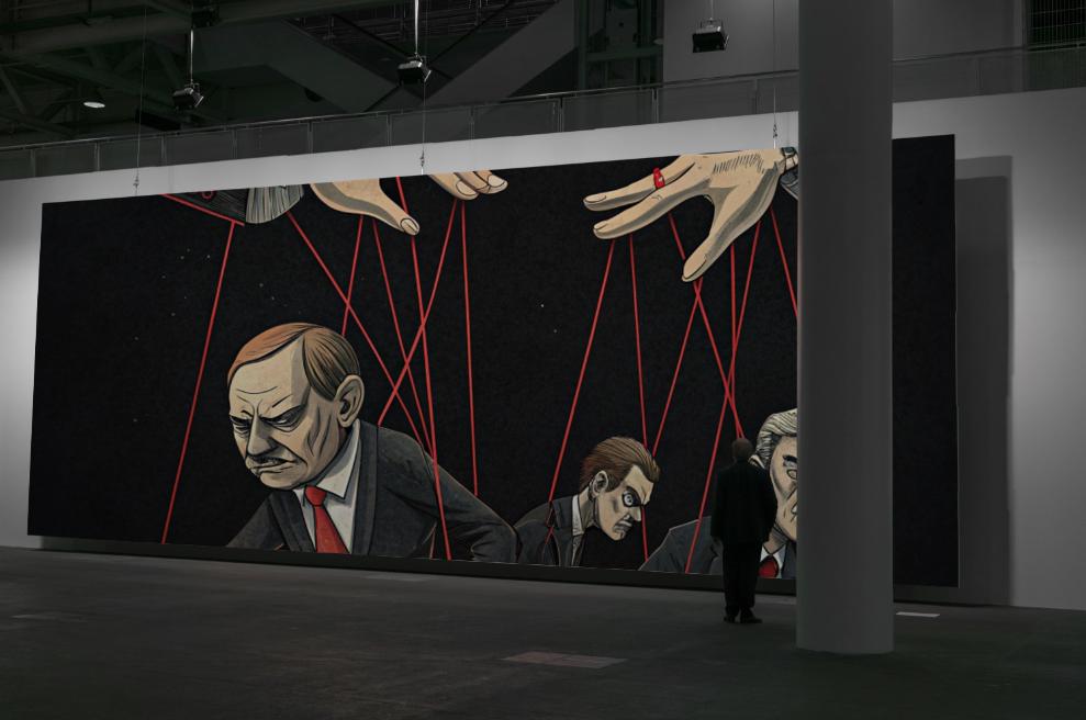 Dark Puppet Conspiracy Illustration | Illuminati NWO Digital Art for T-Shirts & Posters - UnhigoArt™ Shop Mi tienda