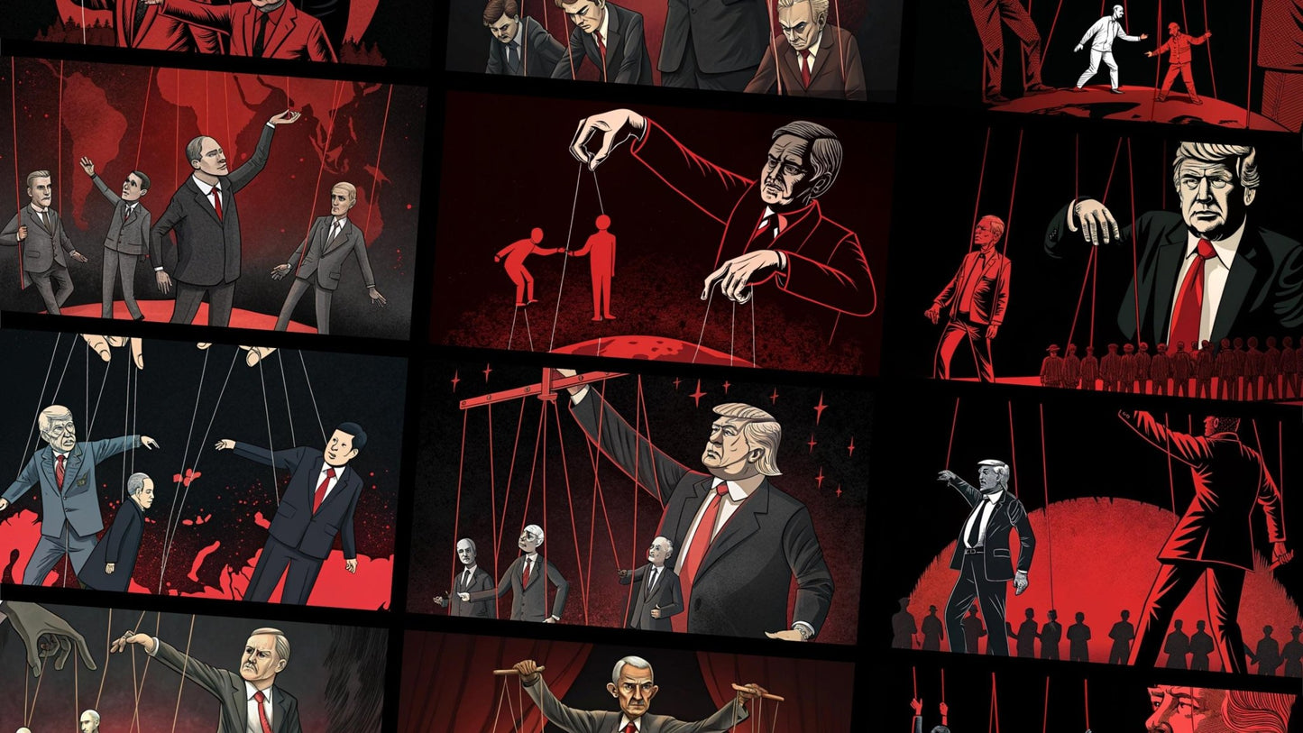 Dark Puppet Conspiracy Illustration | Illuminati NWO Digital Art for T-Shirts & Posters - UnhigoArt™ Shop Mi tienda