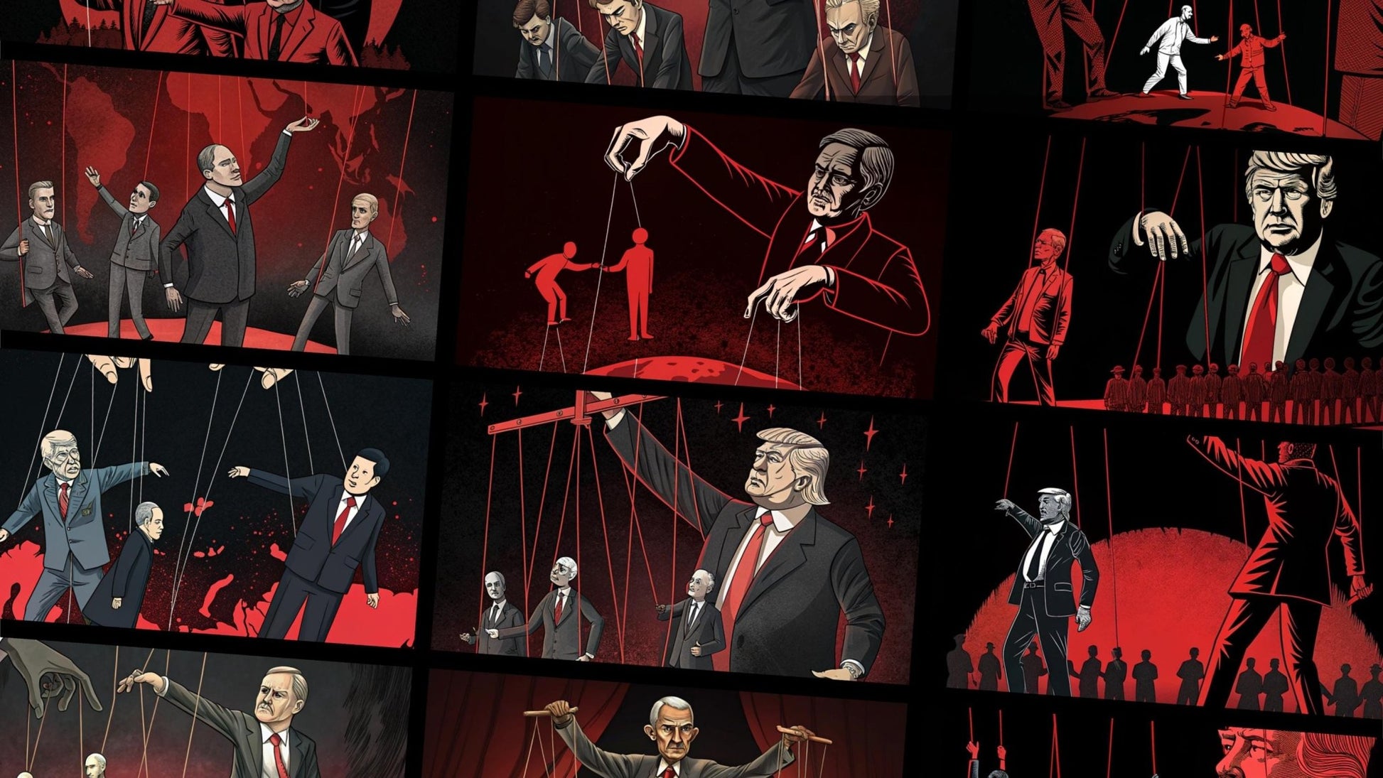Dark Puppet Conspiracy Illustration | Illuminati NWO Digital Art for T-Shirts & Posters - UnhigoArt™ Shop Mi tienda