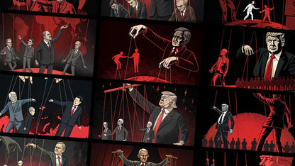 Dark Puppet Conspiracy Illustration | Illuminati NWO Digital Art for T-Shirts & Posters - UnhigoArt™ Shop Mi tienda