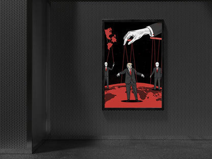 Dark Puppet Conspiracy Illustration | Illuminati NWO Digital Art for T-Shirts & Posters - UnhigoArt™ Shop Mi tienda