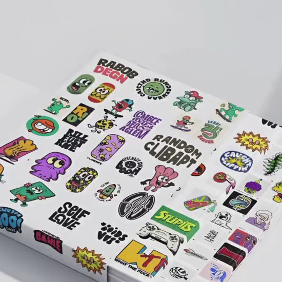 Colección de más de +80 cliparts estilo sticker urbano retro