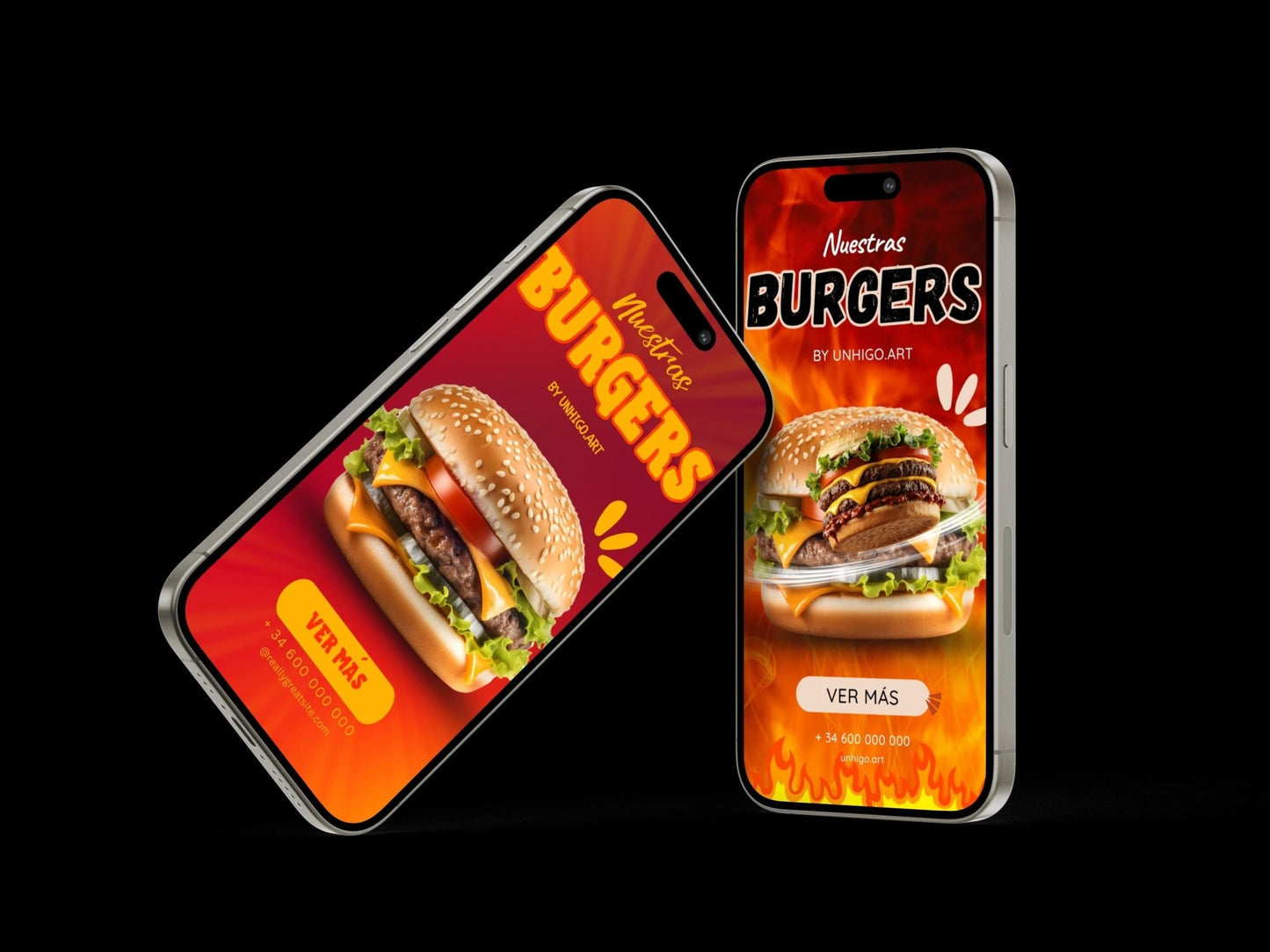 Recursos gráficos para Promocionar Hamburguesas - UnhigoArt™ Shop Mi tienda